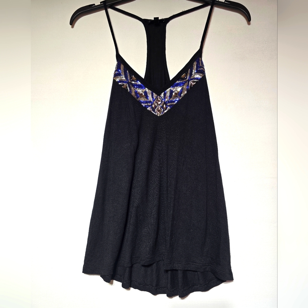 EXPRESS Black and Blue Embellished Women's Top. Size XS